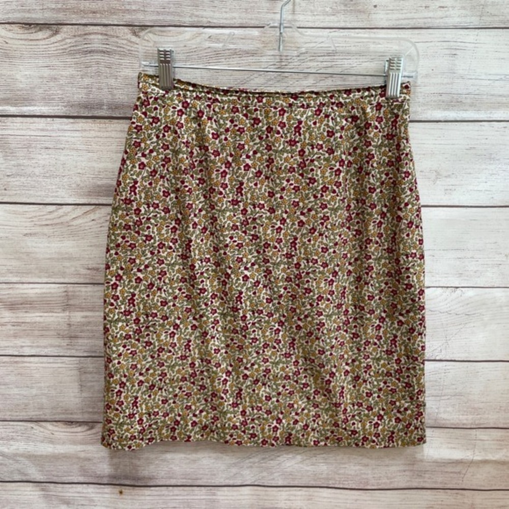 VINTAGE CASUAL CORNER CALICO PENCIL SKIRT